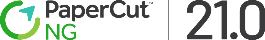 PaperCut NG logo with 21.0